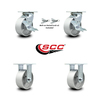 Service Caster 5 Inch Semi Steel Caster Set with 2 Brakes/Swivel Lock 2 Rigid SCC-30CS520-SSR-TLB-BSL-2-R-2